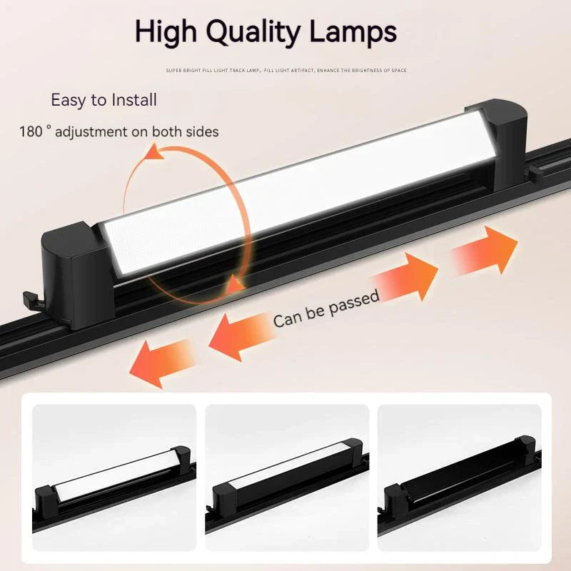 Axyaa Track Light Set: LED Rail Floodlight Chandelier for Home, Shop, Bedroom