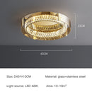 Axyaa Modern Luxury Crystal Ceiling Chandelier - Round LED Light for Home and Restaurant