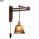 Axyaa LED Wood Glass Wall Lamp Modern Nordic Style for Home Decor