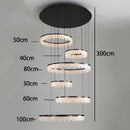 Axyaa Modern Crystal Chandelier Stair Pendant Lamp Interior Lighting for Living Room