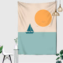Axyaa Mountain Sunset Abstract Landscape Wall Tapestry: Hanging Art Bedspread Yoga Mat
