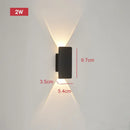 Axyaa 18W LED Black Outdoor Waterproof Wall Lamp Aluminum Exterior Lighting