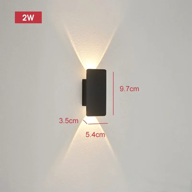 Axyaa 18W LED Black Wall Lamp Outdoor Waterproof Aluminum Wall Lights