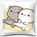 Cute Mocha Mochi Peach Cat Pillowcase for Sofa and Car Decor, Home by Axyaa, 45x45cm