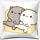 Cute Mocha Mochi Peach Cat Pillowcase for Sofa and Car Decor, Home by Axyaa, 45x45cm