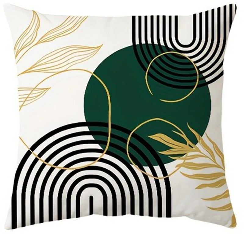 Axyaa Geometric Leaf Pattern Pillowcase for Living Room Sofa and Bedroom Décor
