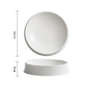 Axyaa White Ceramic Artistic Conception Plate Set for Desserts, Snacks, and Noodles