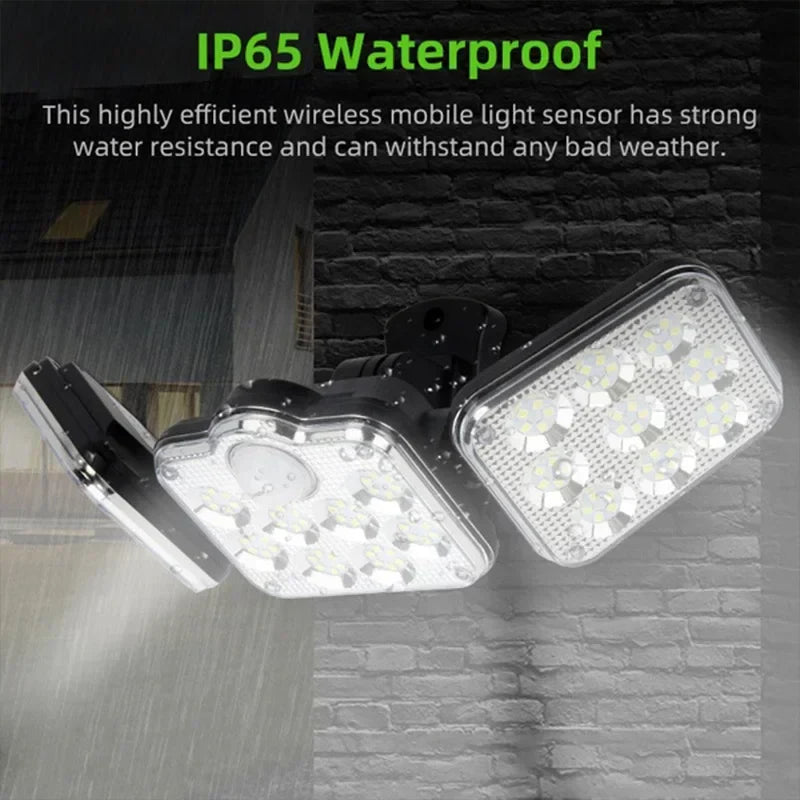 Axyaa Solar Motion Sensor Wall Light - Adjustable Head, Waterproof IP65