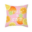 Axyaa Summer Fruit Polyester Cushion Cover - Small Fresh Tropical Plants Pillowcase
