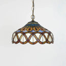 Axyaa Handcrafted Peacock Dragonfly Glass Pendant Light - Artisan Leaf Pattern Lighting
