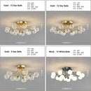 Axya Modern Gold Black Iron LED Ceiling Chandelier for Stylish Home Decor Lighting