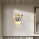 Axyaa Gold Chrome Crystal Wall Light, Modern Luxury Interior Wall Lamp