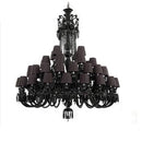 Axyaa Black Crystal Chandelier: Luxurious Lighting for Villa, Hotel, Living Room, Dining Room