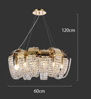 Axyaa Crystal Chandelier, Stair Pendant Light, Modern Living Room Lighting