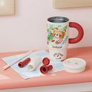 Axyaa Stainless Steel Thermal Mug with Handle and Straw Lid