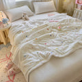 Axyaa Cartoon Rabbit Flannel Blanket: Winter Cozy Throw for Bed, Sofa, Travel