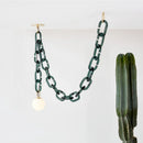 Axyaa Dark Green Glass Chandelier for Modern Retro Decor
