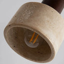Axyaa Yellow Cave Stone Led Chandelier - Wabi Sabi Walnut Hat Shaped Pendant Light