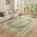 Axyaa Plush Green Bedroom Carpet Soft Floor Mat Study Rug Large Area for Living Room