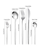 Axyaa 30pc Stainless Steel Cutlery Set with Steak Knives, Fruit Forks, and Dessert Spoons