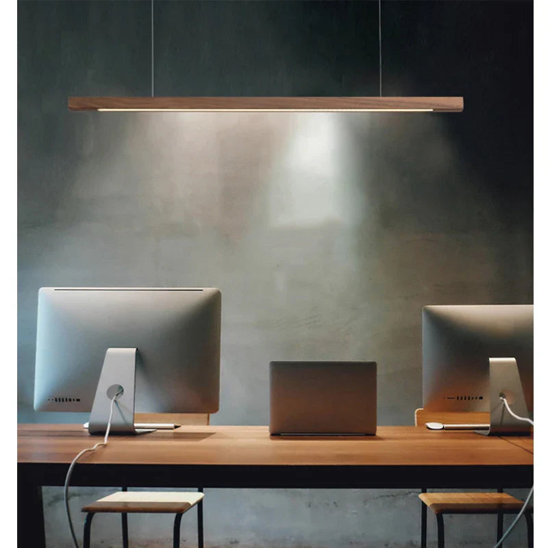 Axyaa Nordic Black Walnut Chandelier: Minimalist Dining Room Lighting