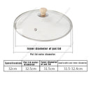 Axyaa Tempered Glass Chef Lid with Wooden Handle for Versatile Home Cooking