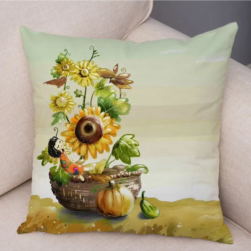 Axyaa Cartoon Design Pillowcase for Children's Room, Sofa, Home Decoration 45*45cm