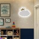 Axyaa Crown Clouds Kids Room LED Wall Lamp Cute Nordic Bedroom Sconce