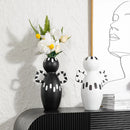 Axyaa Striped Handle Resin Flower Vase - Abstract Home Decoration