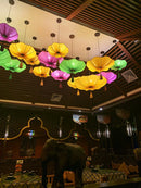 Axyaa Lotus Leaf Fabric Hanging Pendant Lights
