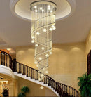Axyaa Spiral Moon and Star Crystal Chandelier for Lobby and Stairs