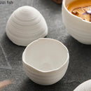 Axyaa White Ceramic Dessert Soup Bowl Set for Molecular Cuisine Tableware
