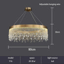 Axyaa Gold Crystal Chandelier Pendant Light for Elegant Home Decor