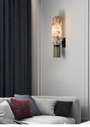 Axyaa Copper Alabaster Wall Lamp for Living Room Bedroom High-End Lighting