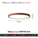 Axyaa Modern Walnut Wood Grain LED Ceiling Lamp