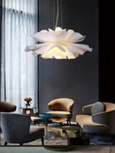 White Acrylic Flower Pendant Lamp by Axyaa: Modern Minimalist Ceiling Light for Dining Room & Bedroom