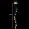 Axyaa Crystal Chandelier Stair Pendant Light Interior Home Decor Modern Living Room Lighting
