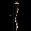 Axyaa Crystal Chandelier Stair Pendant Light Interior Home Decor Modern Living Room Lighting