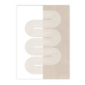 Axyaa Modern Geometric Beige Abstract Canvas Wall Art for Bedroom Decor