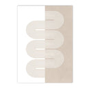 Axyaa Modern Geometric Beige Abstract Canvas Wall Art for Bedroom Decor
