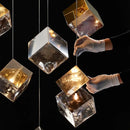 Axyaa Gold Glass Square LED Pendant Lightoom Lighting