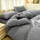 Axyaa Solid Color 4-Piece Bedding Set for Double Bed