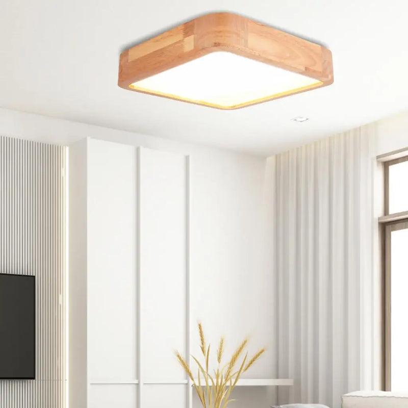 Axya Wooden LED Ceiling Light: Modern Nordic Home Decor Fixture