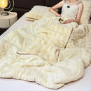 Axyaa Bubble Rabbit Plush Throw Pillow Quilt 2-in-1 Multi-Functional Cushion