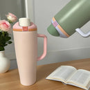 Axyaa 40oz Stainless Steel Insulated Straw Water Bottle Hot Cold Vacuum Flask Mug