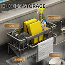 Axyaa Kitchen Sink Caddy Sponge Holder Faucet Shelf Soap Organizer Storage