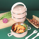 Axyaa Stainless Steel Thermal Bento Lunch Box with Leakproof Lids