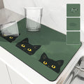 Axyaa Halloween Black Kitchen Drying Mat - Quick Dry Dish Draining Pad