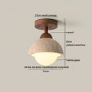 Axyaa Nordic LED Ceiling Light Stone Wood Ball Luxury Ceiling Lamp