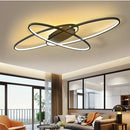 Axyaa Modern LED Chandelier Light - White/Black Aluminum Ceiling Lamp
